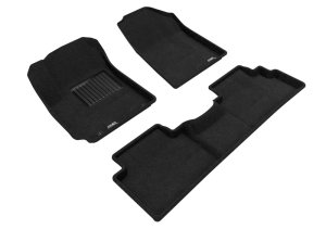 Kia Soul Floor Mats - Front and Rear - 3D MAXpider - ELEGANT Series - Black - `20-`24